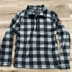 Canada Weathergear Fleece Plaid Quarter Zip Pullover Women’s Medium